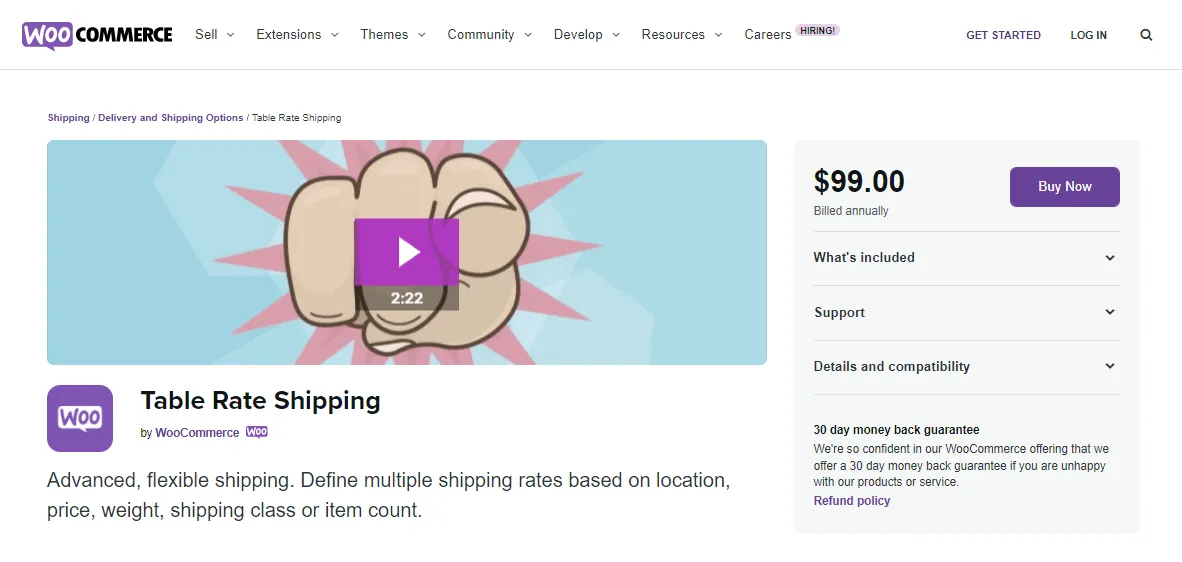 Table Rate Shipping